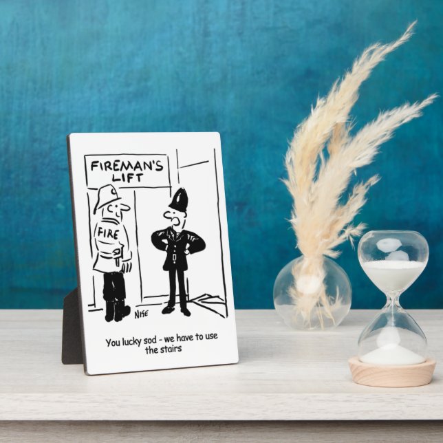 Funny Fireman Feuerwehrmann und Polizist Funny Fotoplatte (Seite)