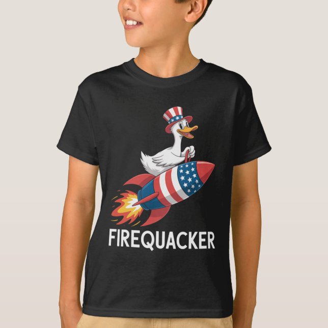 Funny Firequacker Gänse 4. Juli Shirt unabhängig (Vorderseite)