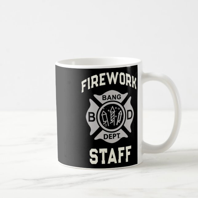 Funny Firework Staff 4. Juli Team Safety Direktion Kaffeetasse (Rechts)