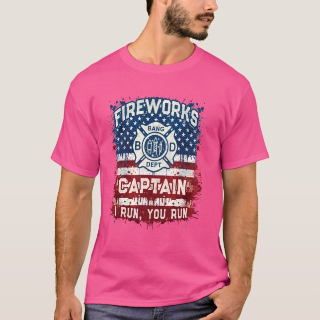 Funny FIREWORKS CAPTAIN Safety Director Pyro Offiz T-Shirt (Vorderseite)