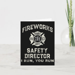Funny Fireworks Safety Director Boom Squad Firefig Karte