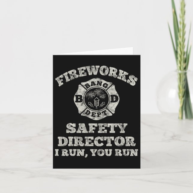 Funny Fireworks Safety Director Firefighter Americ Karte (Vorderseite)
