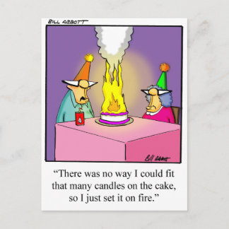 Funny Firey Geburtstagskuchen Postcard Einladungspostkarte