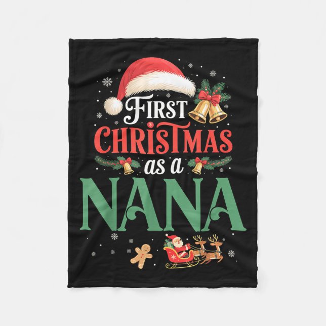Funny First Christmas As A Nana Matching Family Xm Fleecedecke (Vorderseite)