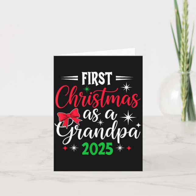 Funny First Christmas As Grandpa 2025 Matching Coq Karte (Vorderseite)