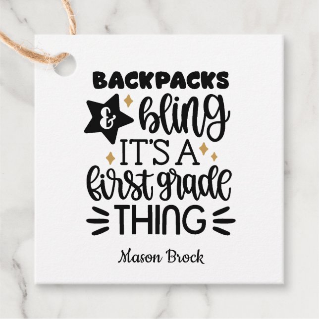 Funny First grade personalisiertes Geschenk Geschenkanhänger (Vorderseite)