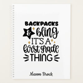 Funny First grade personalisiertes Geschenk Planer