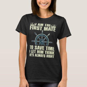 Funny First Mate Women Pontoon Boat Captai T-Shirt