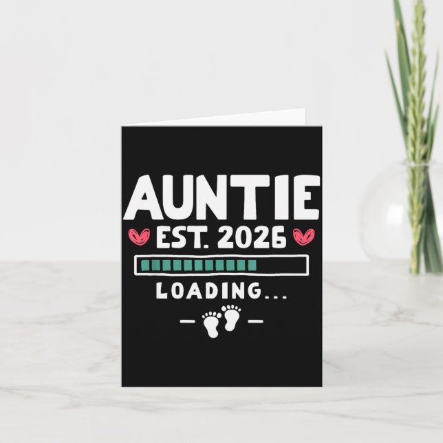 Funny First Time Aunt Baby Announcement - Auntie E Karte (Vorderseite)