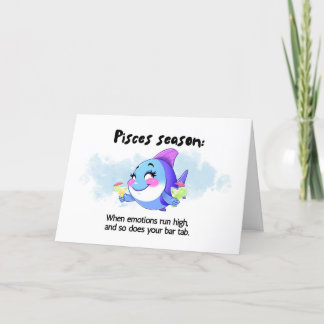 Funny Fisces Season Zodiac Birthday Card Dankeskarte