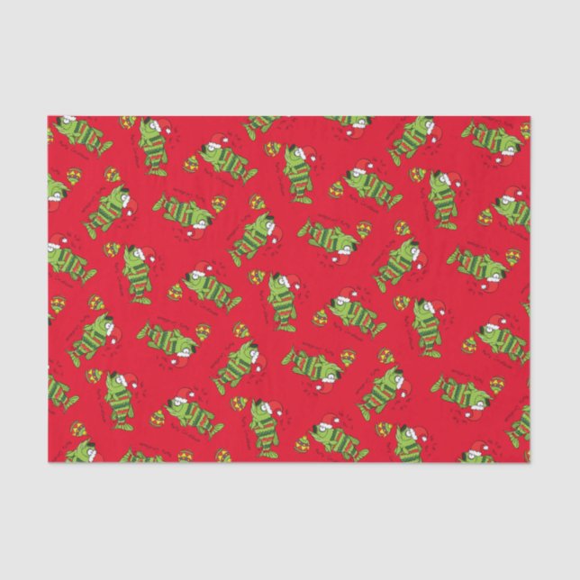 Funny Fischen Weihnachtsbass Fisch Niedlicher Cart Seidenpapier (Vorderseite)