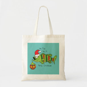 Funny Fischen Weihnachtsbass Fisch Niedlicher Cart Tragetasche