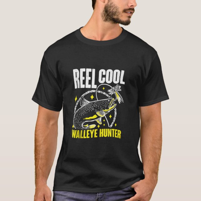 Funny Fischer Reel Cool Walleye Hunter Walleye F T-Shirt (Vorderseite)