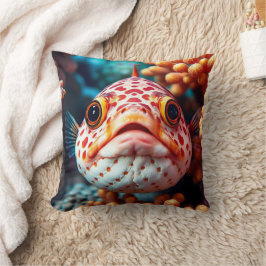 Funny Fish and Coral Close Kissen