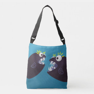 Funny Fish Design mit einer seltsamen Abbildung vo Tragetaschen Mit Langen Trägern