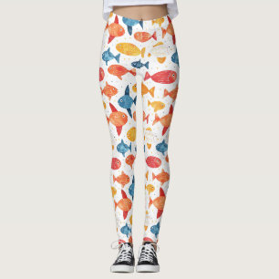 Funny Fish farbiges Muster Leggings