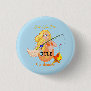 Funny Fish Meerjungfrau Girl Thunder_Cove Button