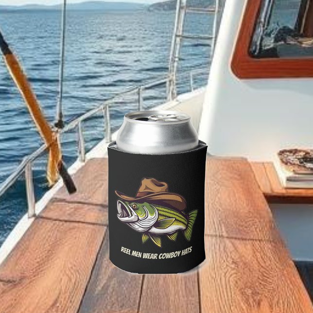 Funny Fish mit Cowboy Hat- Dosenkühler (Fathers Day Funny Fish Wearing a Cowboy Hat Can Cooler )