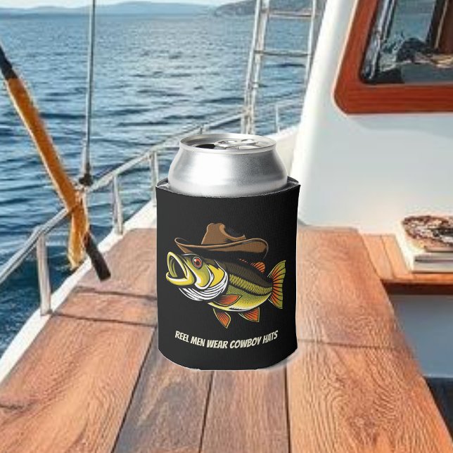Funny Fish mit Cowboy Hat- Dosenkühler (Gifts for Him Funny Fish with a Cowboy Hat- Can Cooler)