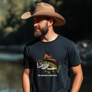 Funny-Fish mit einem Cowboy-Hut-T - Shirt