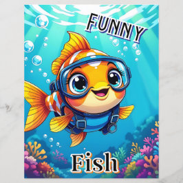 Funny Fish | Niedlicher Cartoon Kids Kinderzimmer 