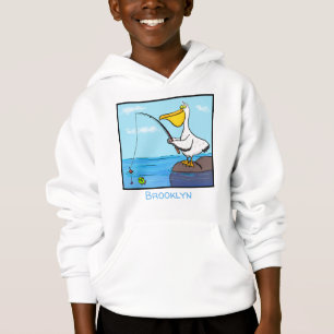 Funny Fish Pelican Cartoon Hoodie