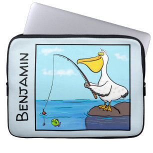 Funny Fish Pelican Cartoon Laptopschutzhülle