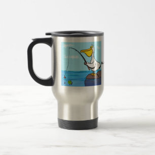 Funny Fish Pelican Cartoon Reisebecher