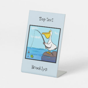 Funny Fish Pelican Cartoon Sockelschild