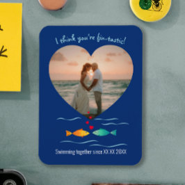 Funny Fish Pun Custom Photo Valentine's Day Magnet
