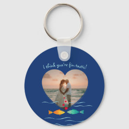 Funny Fish Pun Custom Photo Valentine's Day Schlüsselanhänger