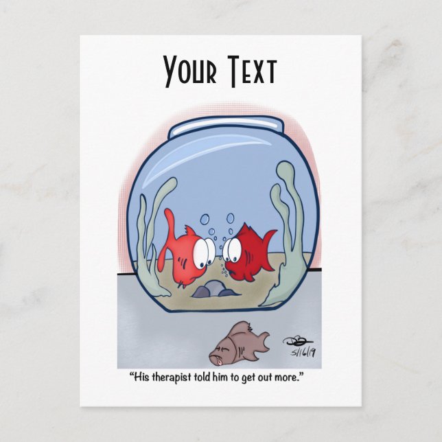 Funny Fish Story Postcard Postkarte (Vorderseite)