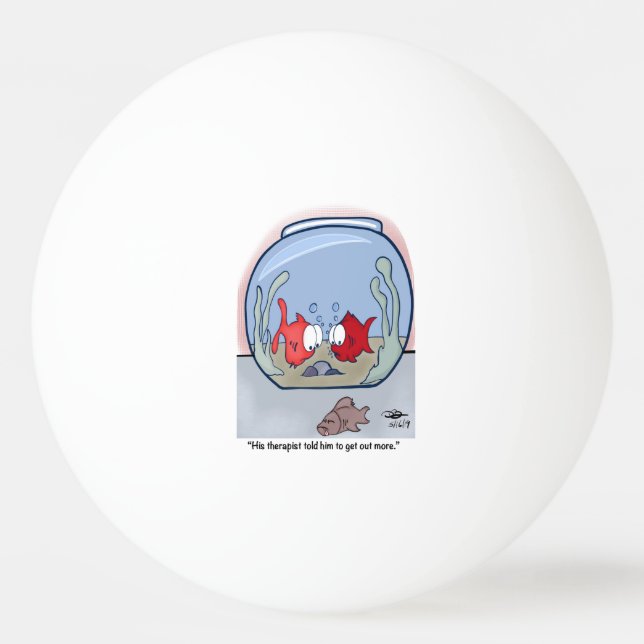 Funny Fish Story Tischtennisball (Vorderseite)