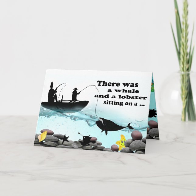 Funny Fisherman Birthday Card Karte (Vorderseite)