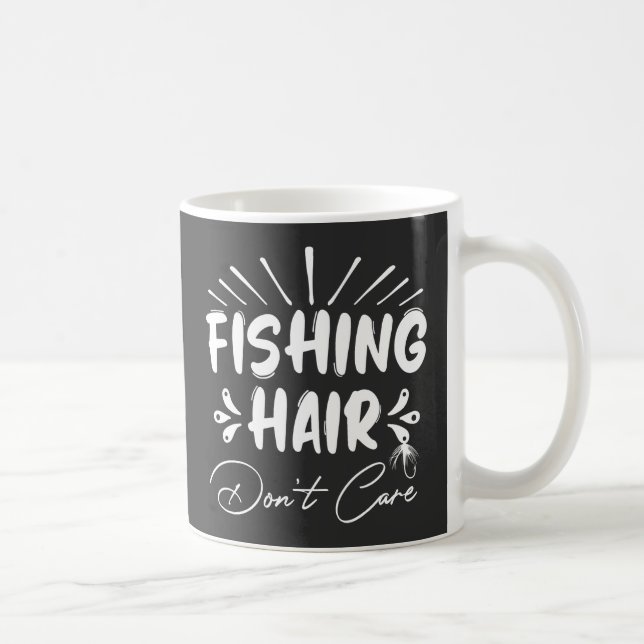 Funny Fisherman, Fishing Hair ist dir egal Kaffeetasse (Rechts)