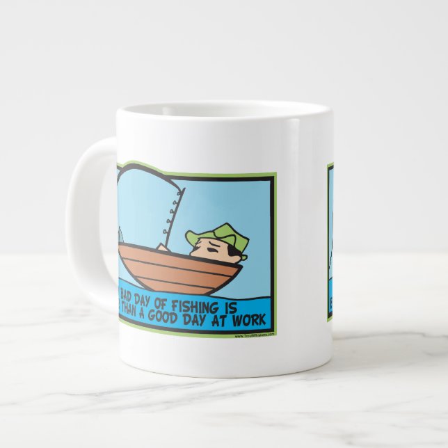 Funny Fisherman Jumbo-Tasse (Vorderseite Links)