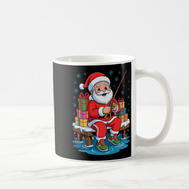 Funny Fisherman Santa Fishing Lovers Christmas Xma Kaffeetasse (Rechts)