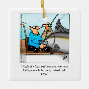 Funny Fishermen Spaß Keramikornament