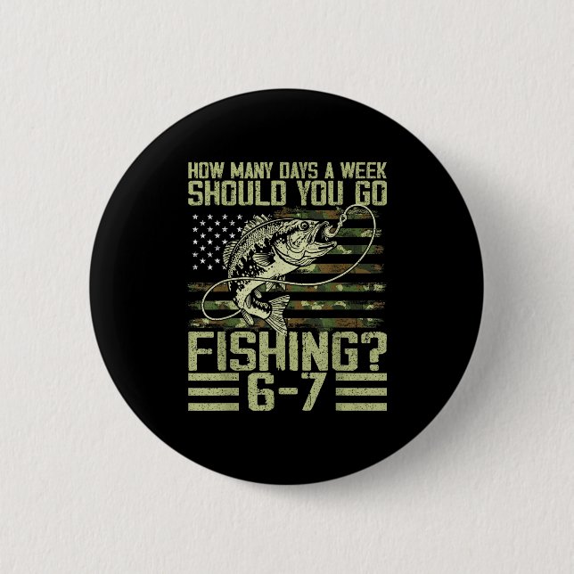 Funny Fishing Boy Teens Kid Camouflage Usa Flag B  Button (Vorderseite)