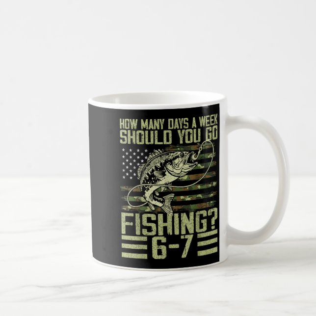 Funny Fishing Boy Teens Kid Camouflage Usa Flag B  Kaffeetasse (Rechts)