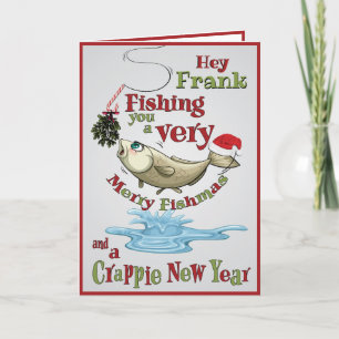 Funny Fishing Christmas - Merry Fishmas Mistletoe Feiertagskarte
