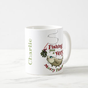 Funny Fishing Christmas - Merry Fishmas Mistletoe Kaffeetasse