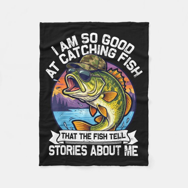 Funny Fishing Dad Men Funny Reel Cool Fish B Fishi Fleecedecke (Vorderseite)