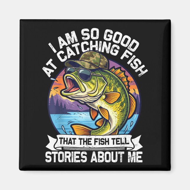 Funny Fishing Dad Men Funny Reel Cool Fish B Fishi Magnet (Vorne)