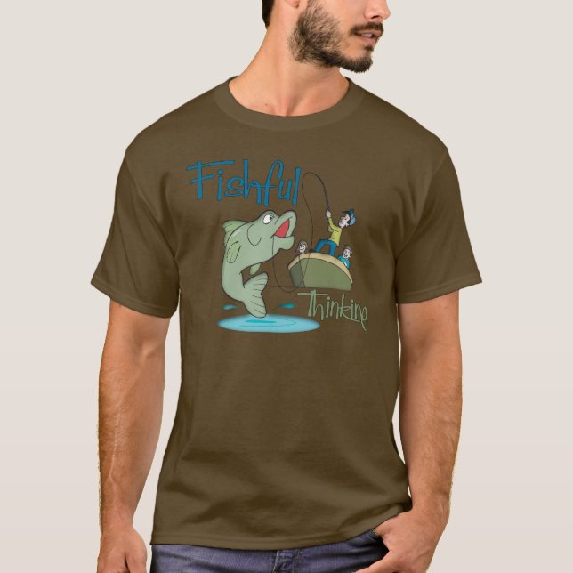 Funny Fishing - Fishful Thinking T-Shirt (Vorderseite)
