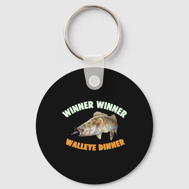 Funny Fishing Gewinner Gewinner Walleye Abendessen Schlüsselanhänger (Vorderseite)
