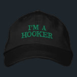 Funny Fishing Hat Bestickte Baseballkappe<br><div class="desc">Funny Fishing Hat</div>