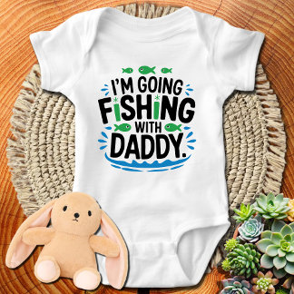 Funny Fishing | Ich werde mit Papa angeln Baby Strampler