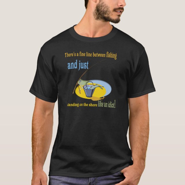Funny Fishing Idiot T-Shirt (Vorderseite)