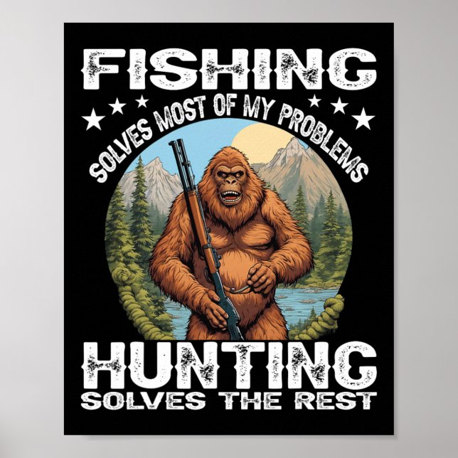 Funny Fishing Junting Halloween Spaß Hunter Poster (Vorne)